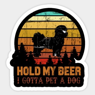 Holding My Beer I Gotta Pet This Shih Tzu Sticker